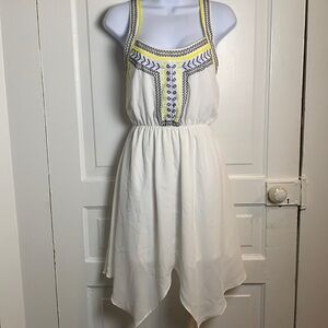 XOXO Embroidered White Sleeveless Dress Size XS